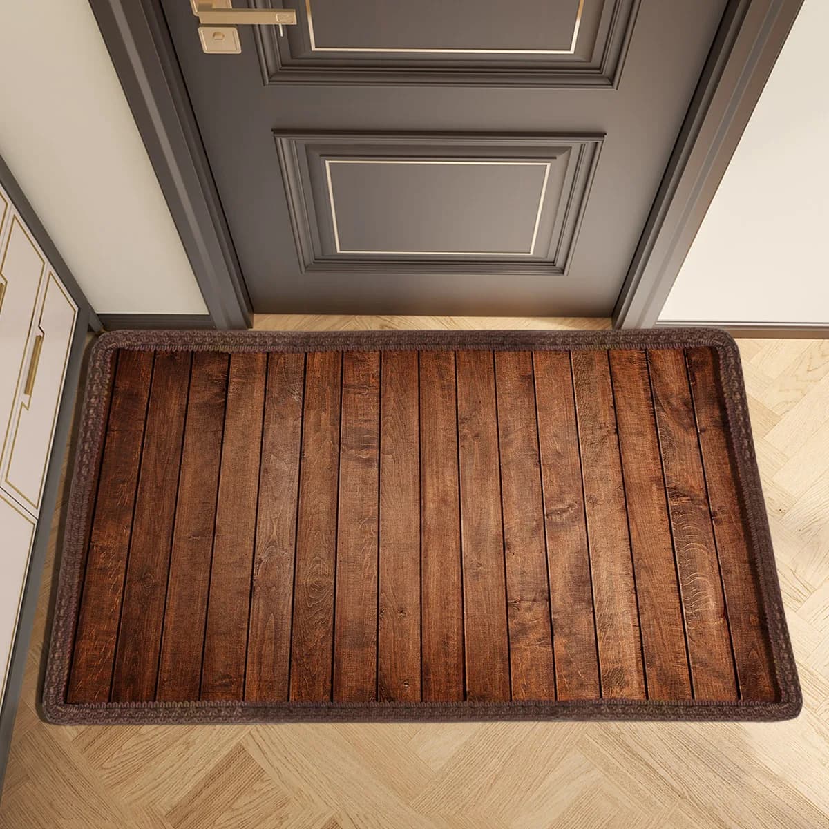 Zerbino d'ingresso di benvenuto in legno Tappetini per porta d'ingresso per esterni Tappeti per camera Tappetino per pediluvio per corridoio Lavabile