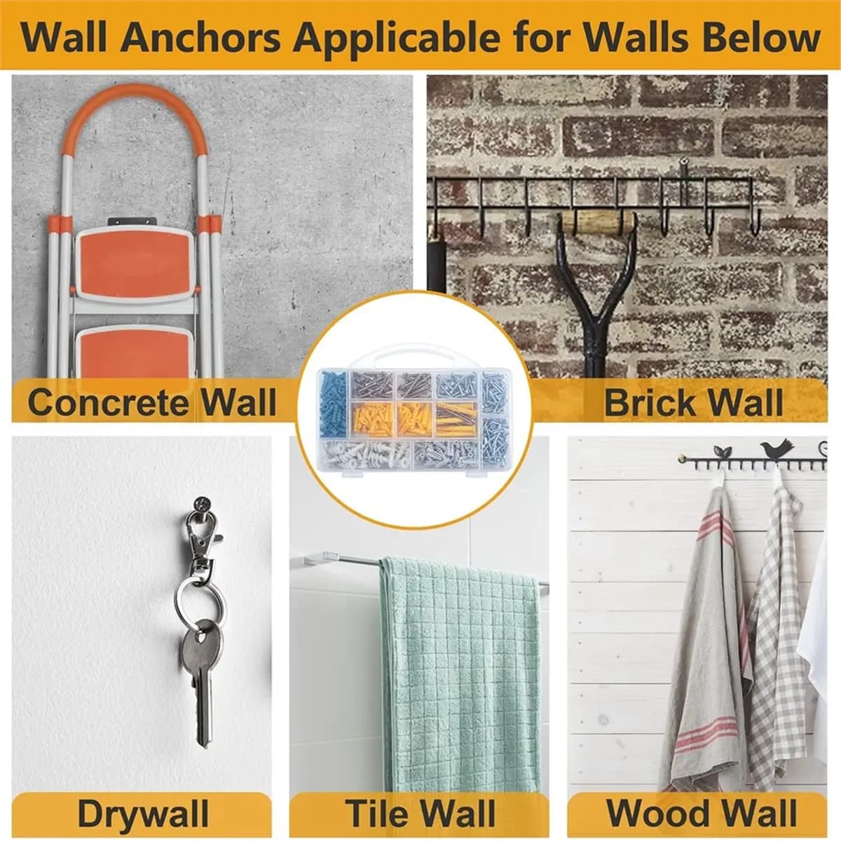 Best of 2026 510Pcs Wall Hanging Self-Tapping Kit, Picture Hanging Kit for Wall Decor Art, Frame, Canvas, Dry Wall Anchors Kit