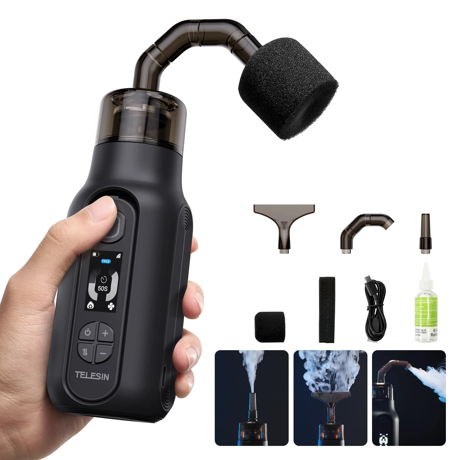 TELESIN Smoke Machine Photography Smoke Effect Portable Smoke Maker with Remote Control Fogger Machine For Video Shoot Party