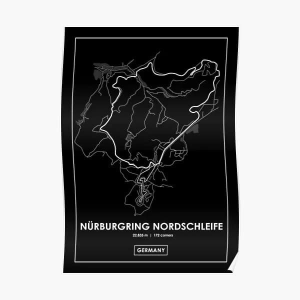 Nurburgring Nordschleife Germania Track Poster Home Modern Decor Decorazione Immagine Stampa Pittura Camera Murale Wall Art No Frame