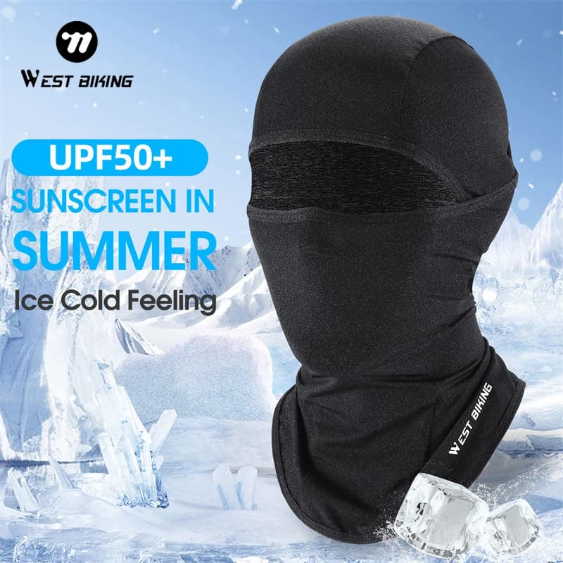 WEST BIKING Maschera Estiva per Bici, Balaclava da Ciclismo, Maschera Integrale Traspirante, Maschera per Collo e Viso da Moto, Sottocasco per Bici