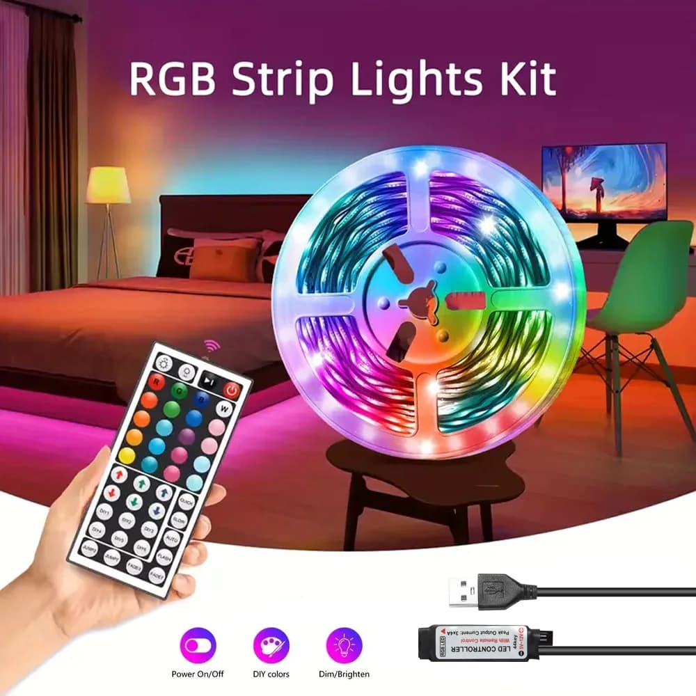 Strisce LED USB Controllo APP Cambia colore 3535 Nastro flessibile per lampada a luce LED RGB per la decorazione della stanza Diodo di retroilluminazione TV