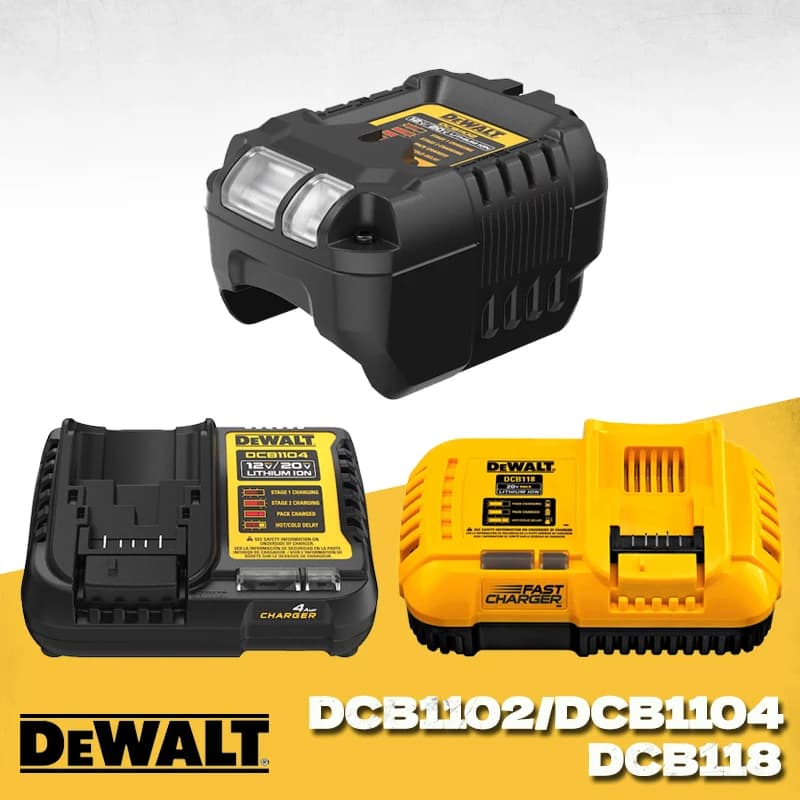 Caricabatterie agli ioni di litio DEWALT DCB1104 DCB118 DCB1102 220V, caricabatterie rapido raffreddato a ventola