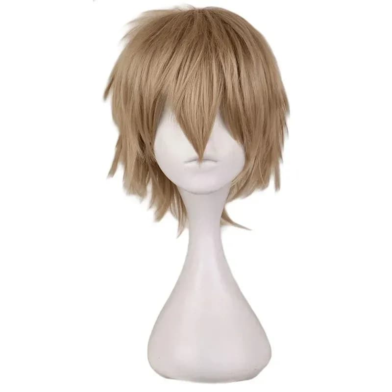 Danganronpa Togami Cosplay Dark Blonde Brown Short Wig Dangan Ronpa Byakuya Eye Glasses Synthetic Hair with W DX4061c;3.k'6;d.a;