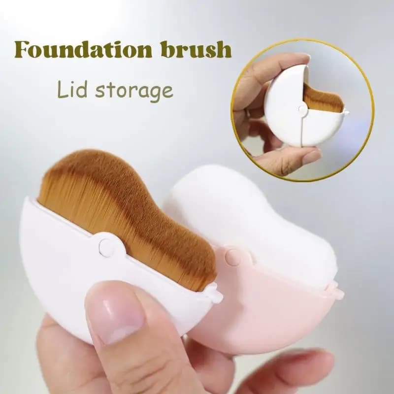 1 Pennello da Trucco Tascabile per Fondotinta con Tappo Girevole, Pennello Cosmetico Creativo a Forma d'Onda, Strumento per il Trucco del Viso, Regalo