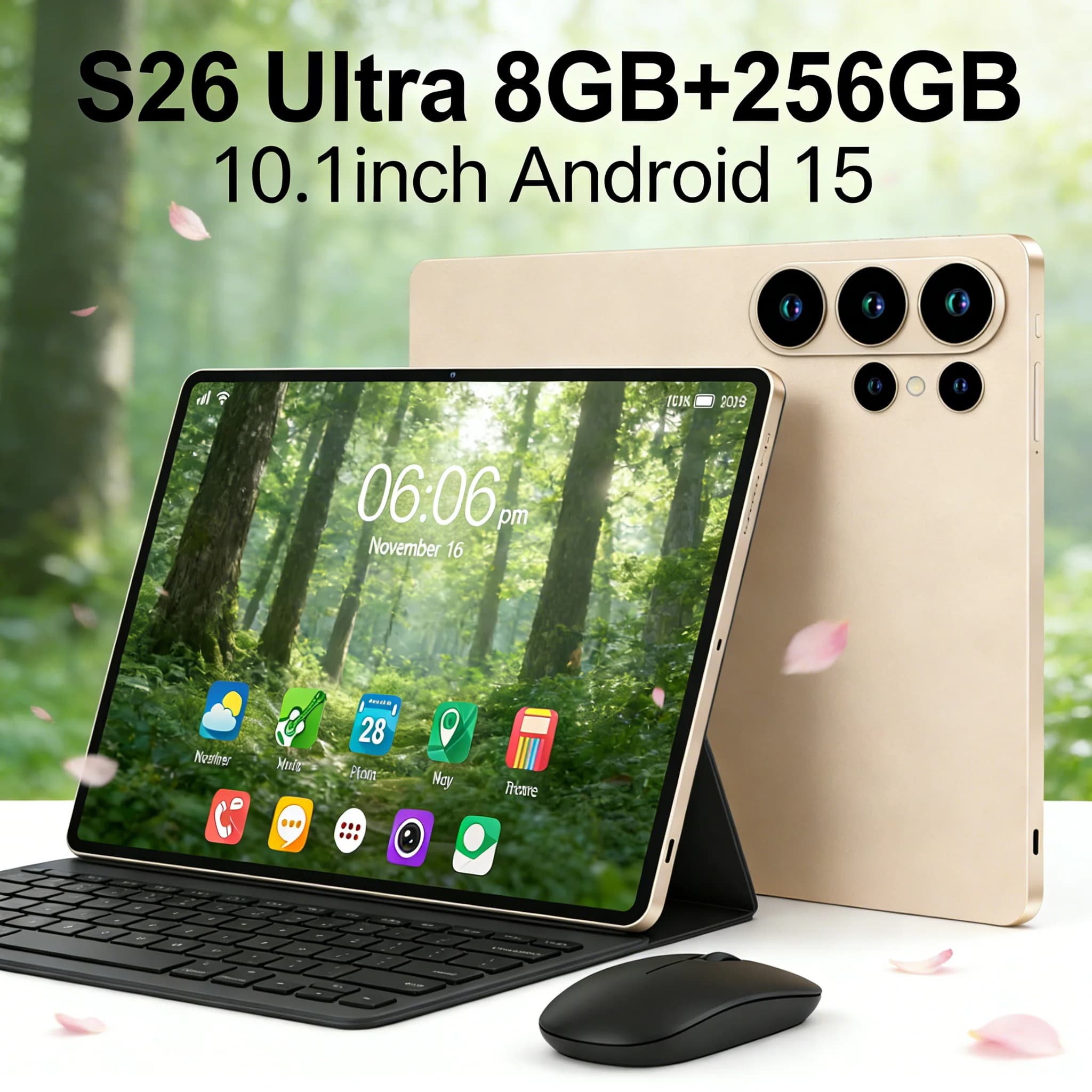 Android Tablet 15 with 8GB+256GB, 4000mAh battery and HD camera, Android Tablet Portable for Work and Studio