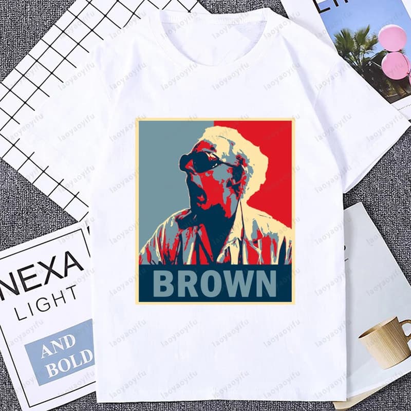 Ritorno al futuro Classici Maglietta marrone Manica corta Maglietta casual in cotone moda Anni '80 Anni '90 Hip Hop Harajuku T-shirt da donna