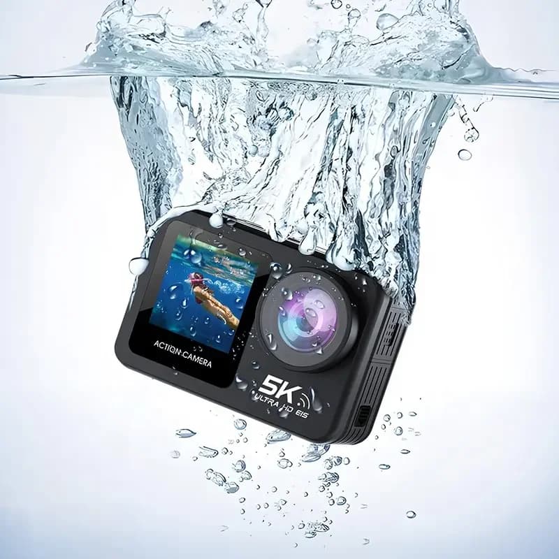 New 5K 60fps EIS WiFi Body Waterproof Double Screen Sports Camera Touch Mini Sport Action DV Recording Function Accessories