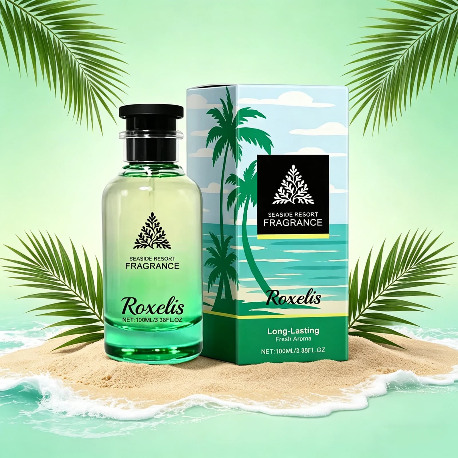 Roxelis 100ml Fragranza Resort Marino, Profumo Naturale Leggero e Duraturo, Strati di Fragranza, Fascino da Erogare, Profumo Portatile per Ogni Giorno