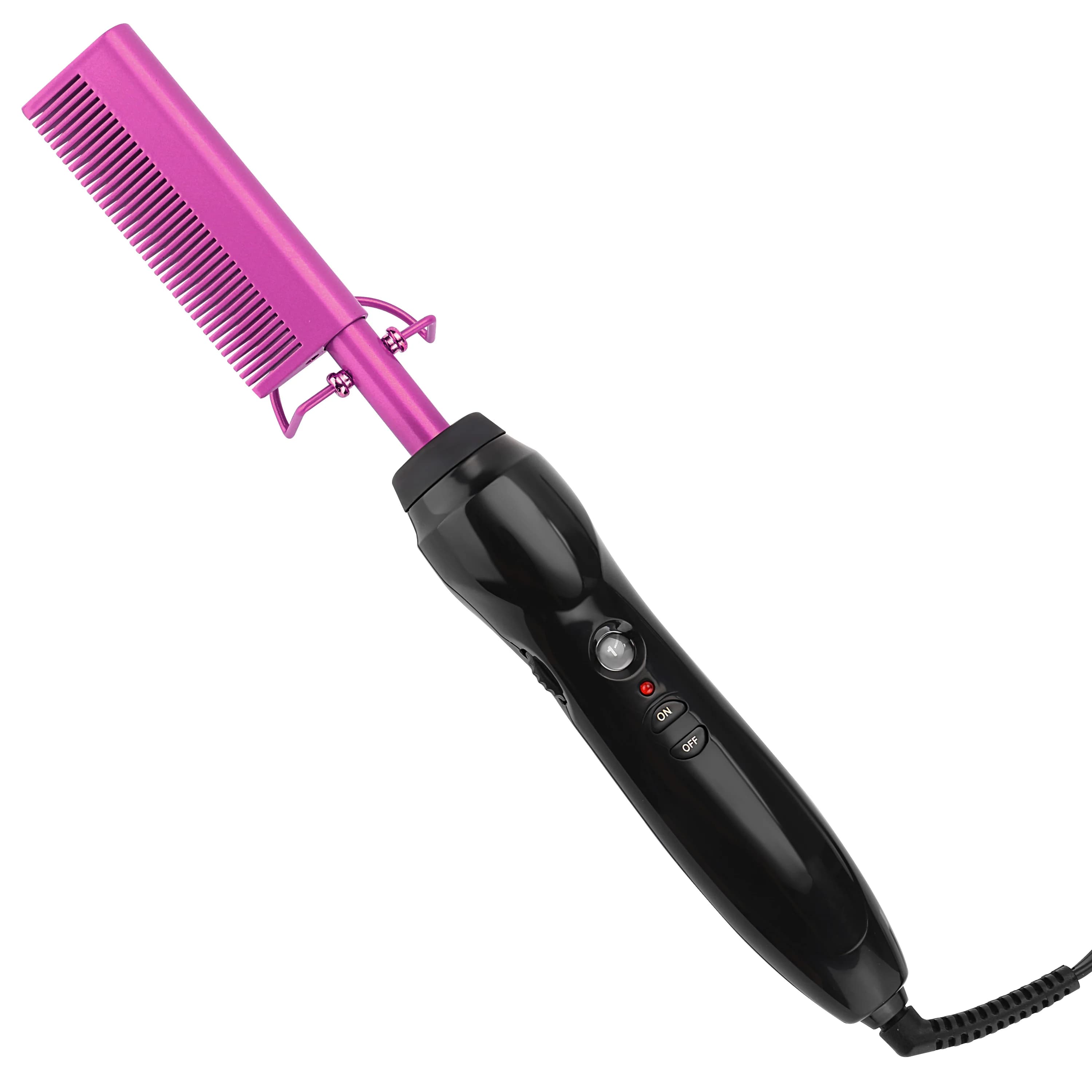 Electric Smooth Brush Hot Hair Hair for Hair Natural Hair African Iron Bigodini Hair Brushes Anti-scotting Plate Wholesale