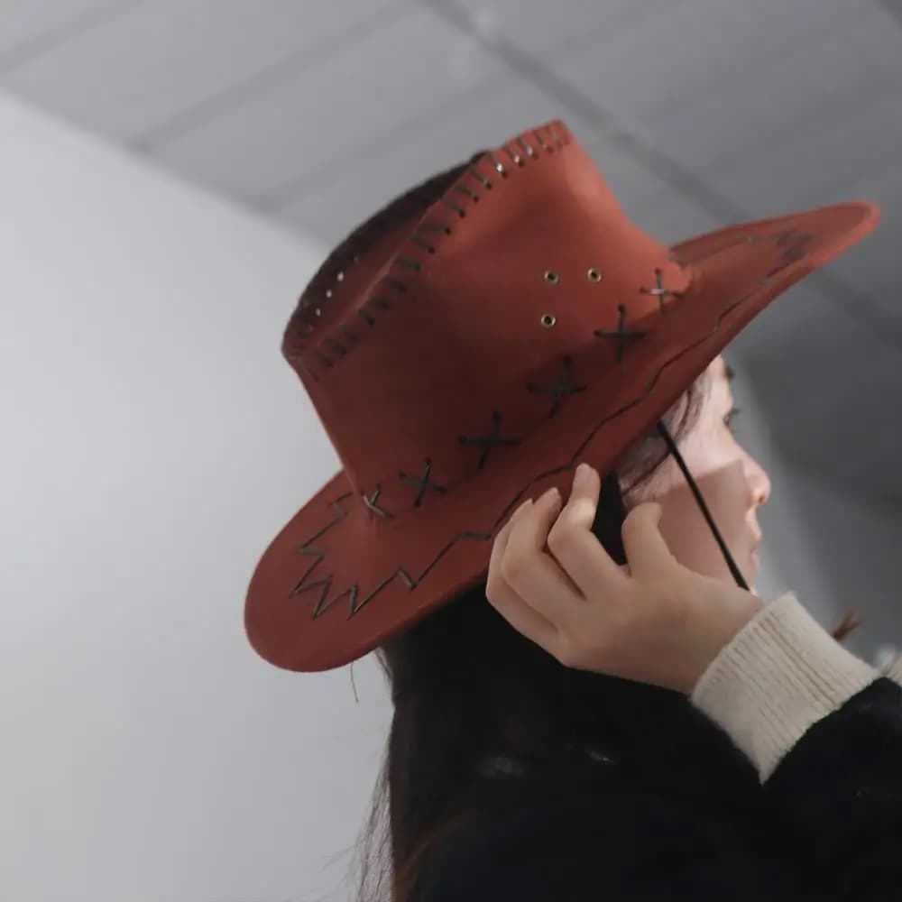 Outdoor Travel Leisure Girl Cap Beach Cap With Drawstring Sunshade Sun Hat Western Cowboy Hat Cowgirl Hat Knight Hat