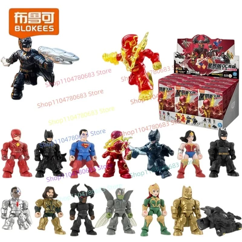 BLOKEES DC Defender Versione 2 Justice League Blind Box Giocattoli Batman Superman Action Figure Anime Modellini da Collezione Regalo di Compleanno