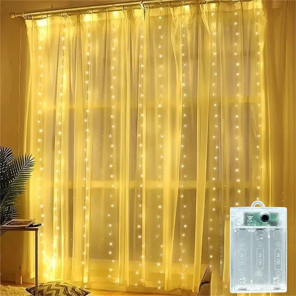 Luci LED a Batteria per Decorazioni Domestiche, Tende Luminose per Matrimoni, Compleanni, Natale, Halloween, Decorazioni per la Casa 3/6M
