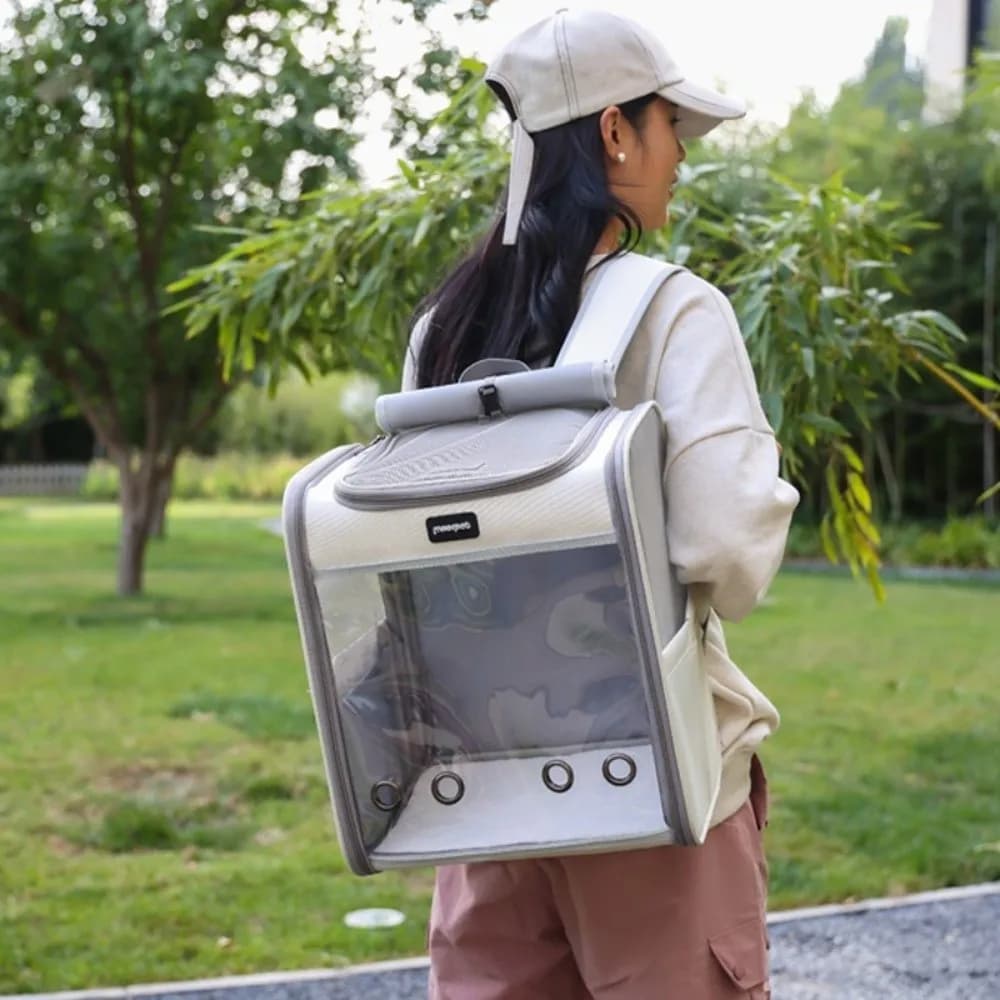 Portable Transparent Pet Carrier Bag Large Space Foldable Cat Carrying Bag Breathable Oxford Cat Outdoor Bag Pet Supplies