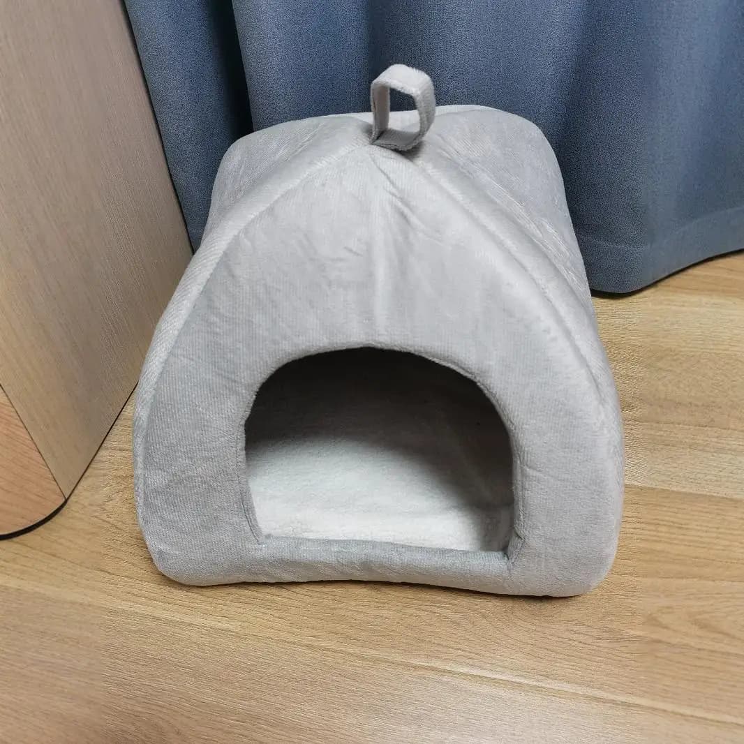 Cuccia per Animali Domestici in Cotone Autunno/Inverno, Tenda Mongola Semi-Chiusa, Rifugio Caldo e Accogliente per Cani e Gatti