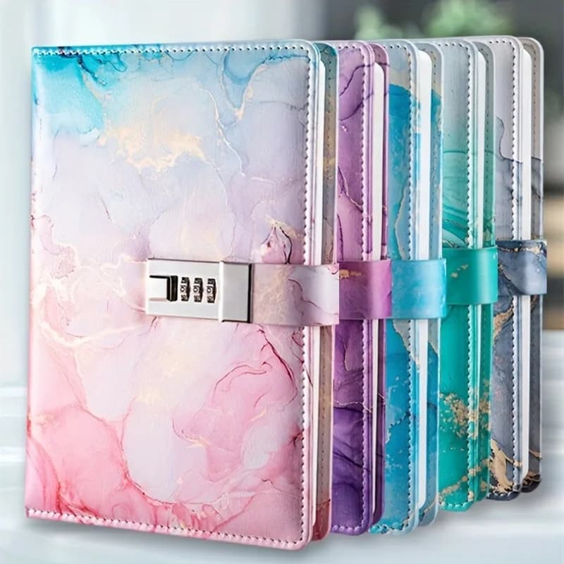 A5 Creative Password Notebook with Lock Journal Diary Simple Exquisite Notebook
