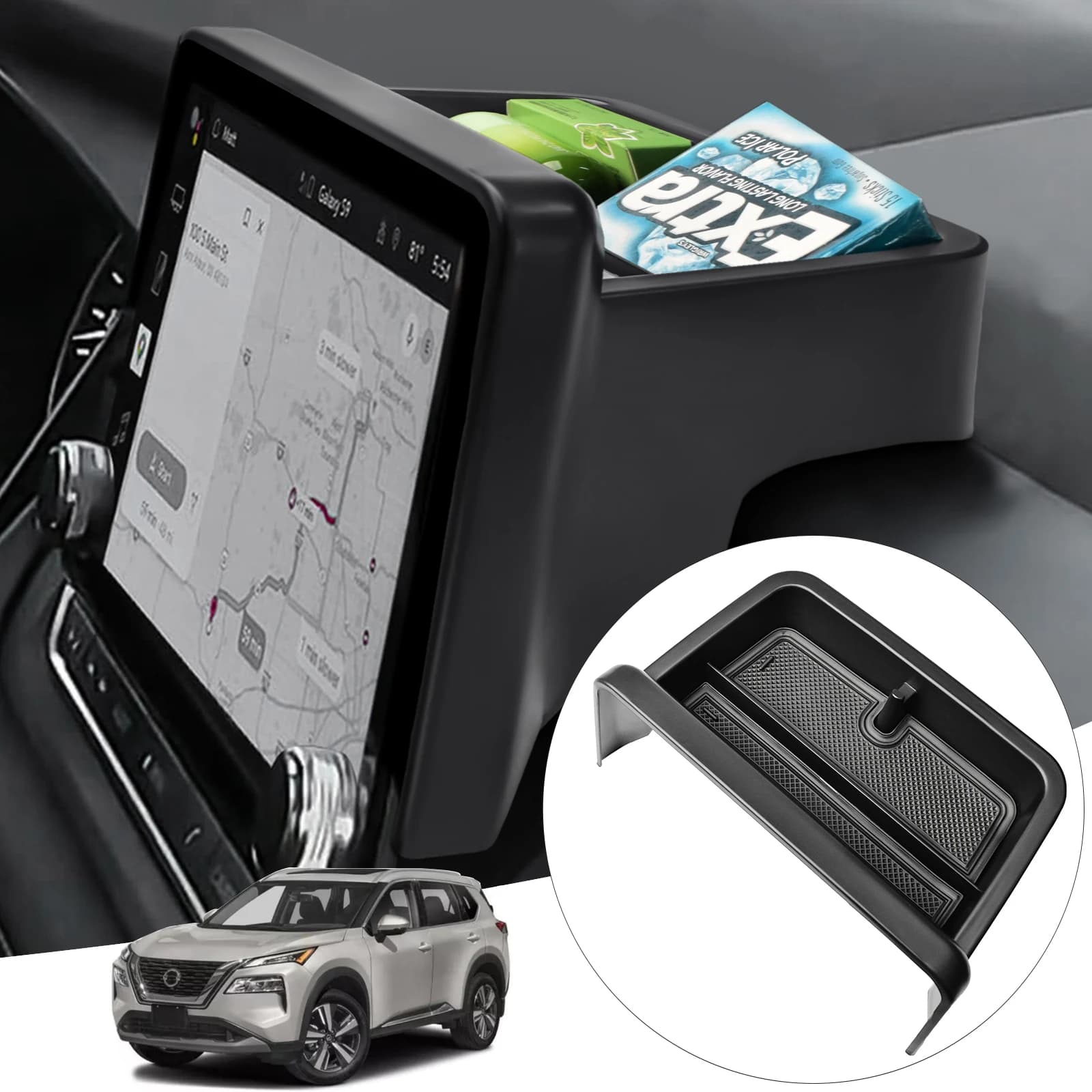 Console centrale Organizzatore Cruscotto Vassoio per Nissan X-trail Rogue 2021 2022 2023 2024 2025 Bracciolo Cruscotto Inserto Accessori