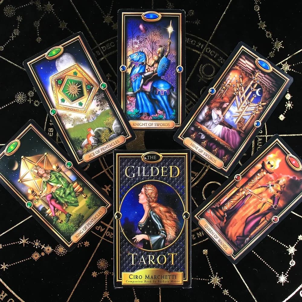 Mazzo di Carte dei Tarocchi Dorati, Gioco di Divinazione, Carte Astrologiche e Oracolari per Donne e Ragazze, Regalo per le Feste