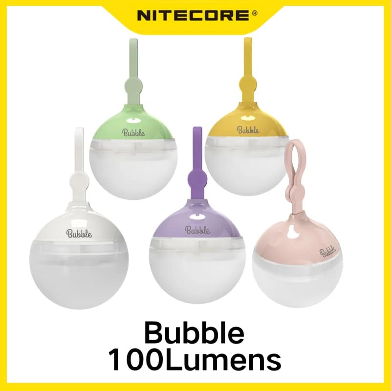 NITECORE Lanterna da campeggio a bolle 100 lumen Lampada magnetica portatile a LED staccabile con paralume Lampade per tende di emergenza Include batteria