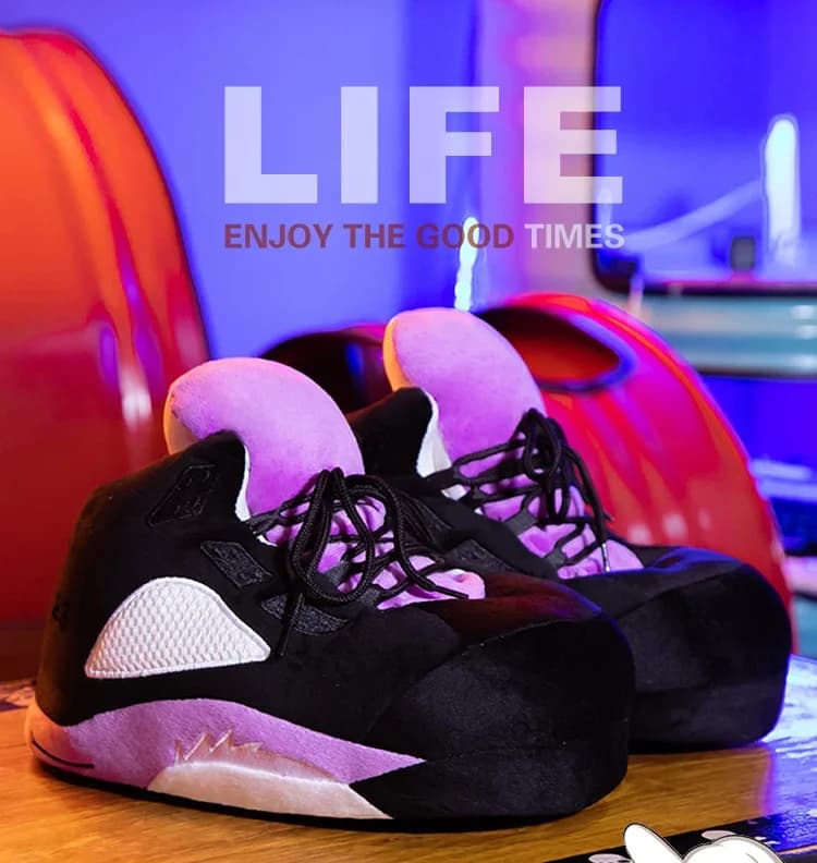 Unisex Winter Slippers Size 36-45, Pleasant and Fun House Shoes, Style Basketball sneakers, Warm and Comfortable Couples