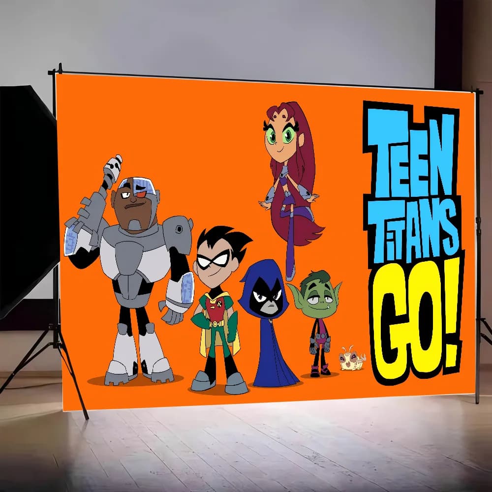 I titan adolescenti vanno! Sfondo Ragazzo Bambini Decorazione festa di compleanno Banner Cartone animato Fotografia Sfondo Poster