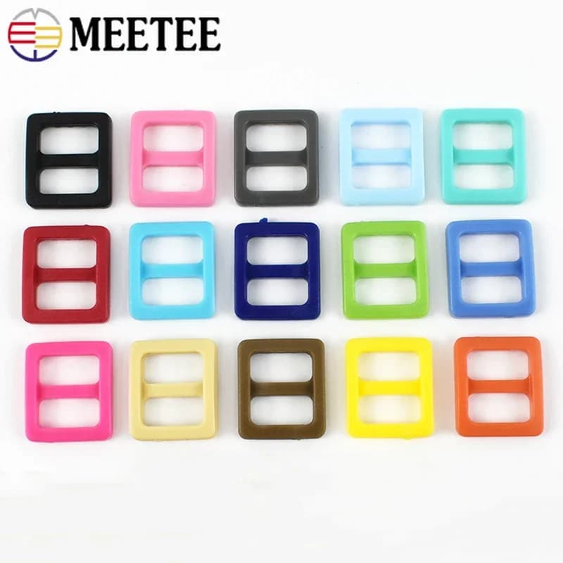 20/50/100 pz 10mm plastica Tri-Glide fibbia cinghia cursore della cintura regolare la chiusura collare del cane tessitura anello gancio borsa parti accessori