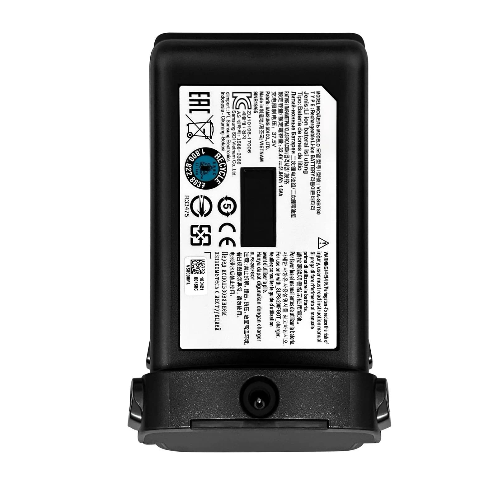 Batteria per aspirapolvere VCA-SBT80 Per batteria Samsung VS8000 PowerStick PRO