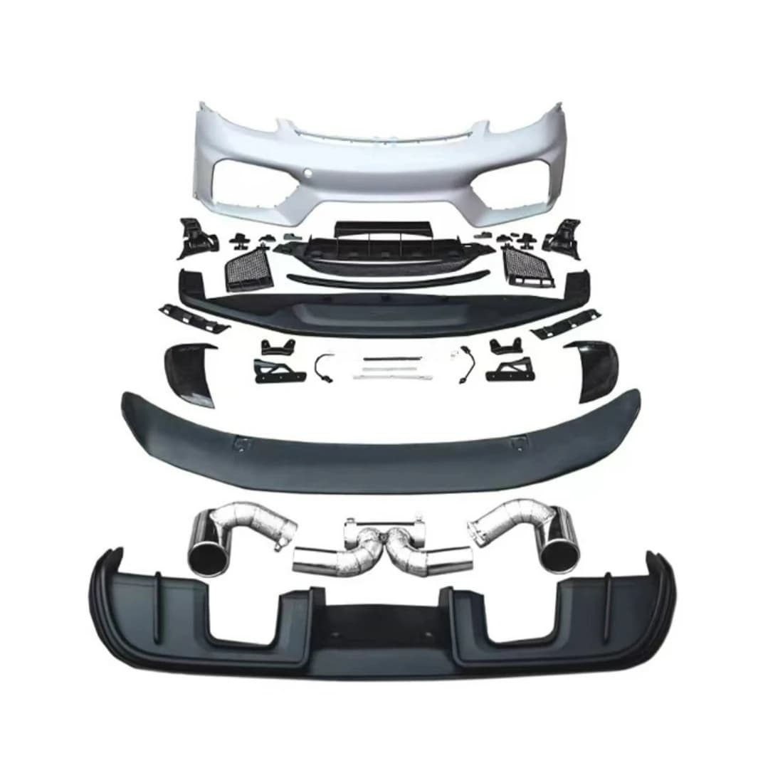 Body kit for the 718 to GT4 2017 - includes front bumper assembly with grille, rear diffuser