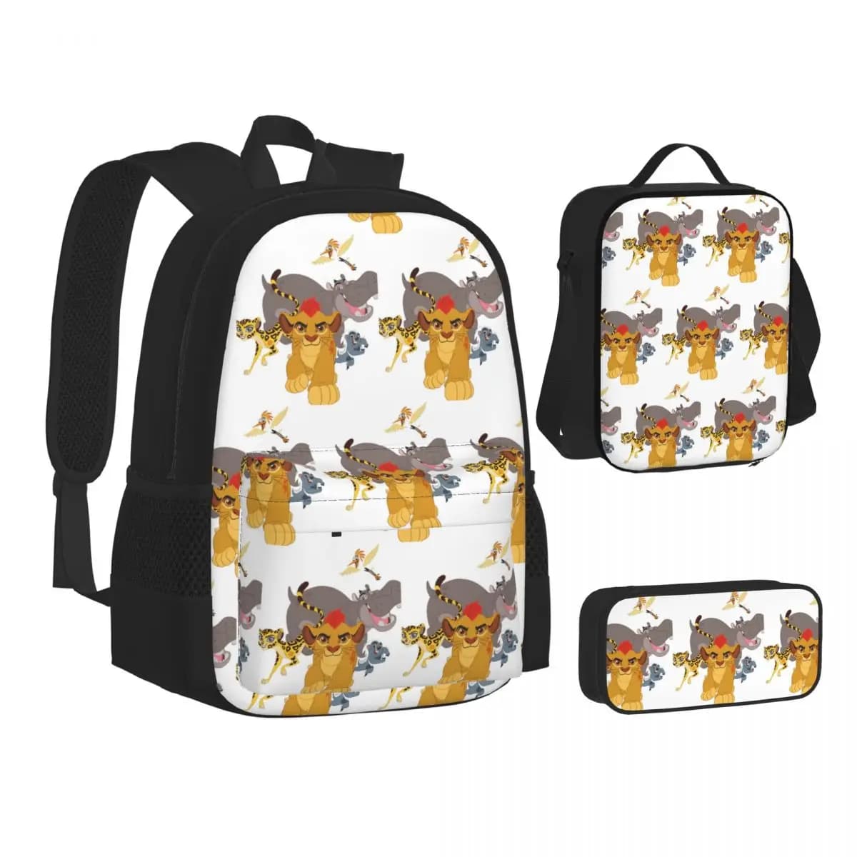 Lion Guard Backpacks Students Bookbag School Bags Kids Rucksack Lunch Bag Pen Bag Three-Piece Set