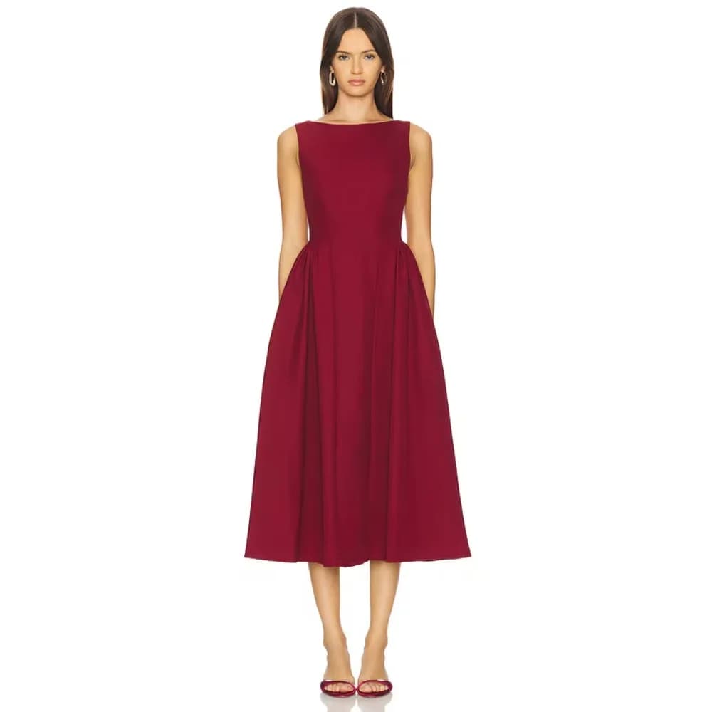 Abiti da sera bordeaux personalizzati, abito da festa dritto, lungo, drappeggiato, a trapezio, alla moda, per ballo di fine anno, da donna, su misura 2026
