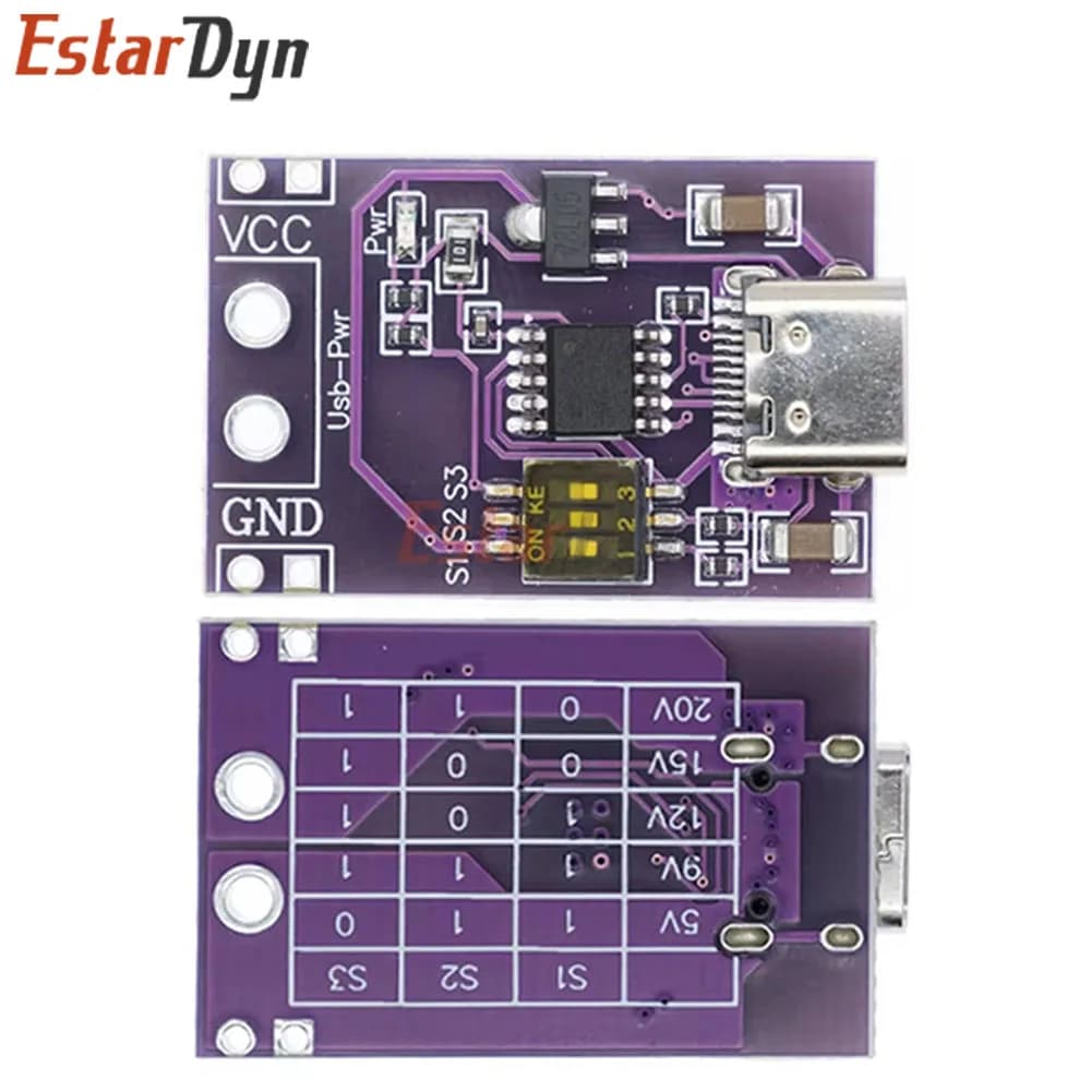 Modulo Rilevatore di Tensione Estardyn Type-C PD QC AFC per Ricarica Rapida, Convertitore DC per Laptop, Notebook e Telefono