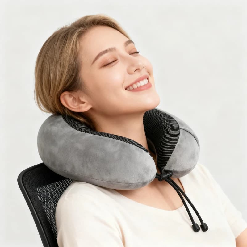 Cuscino a forma di U, cuscino per il collo in memory foam, cuscino cervicale, cuscino da viaggio a forma di U, cuscino memory per aereo, gif natalizia
