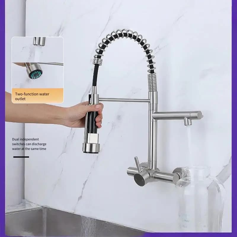 Matte Black Kitchen Faucet Deck Mounted Mixer Tap 360 Degree Rotation Stream Sprayer Nozzle Kitchen Sink Hot Cold Taps