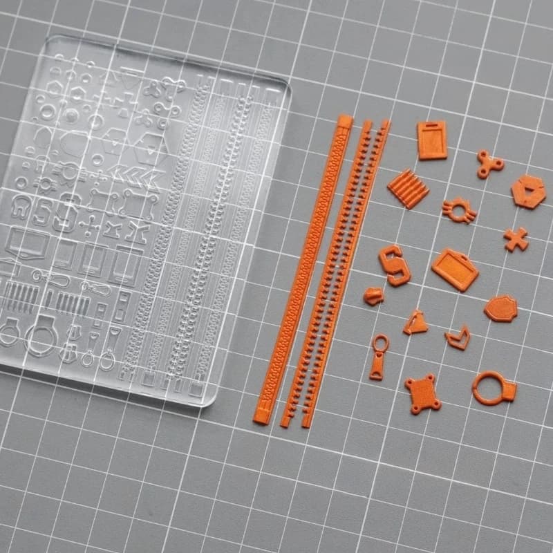 Transparent Silicone Mold Zipper Hardware Belt Buckle Tactical Parts DIY Doll Jewelry Stone Clay Resin Handmade Craft Mould