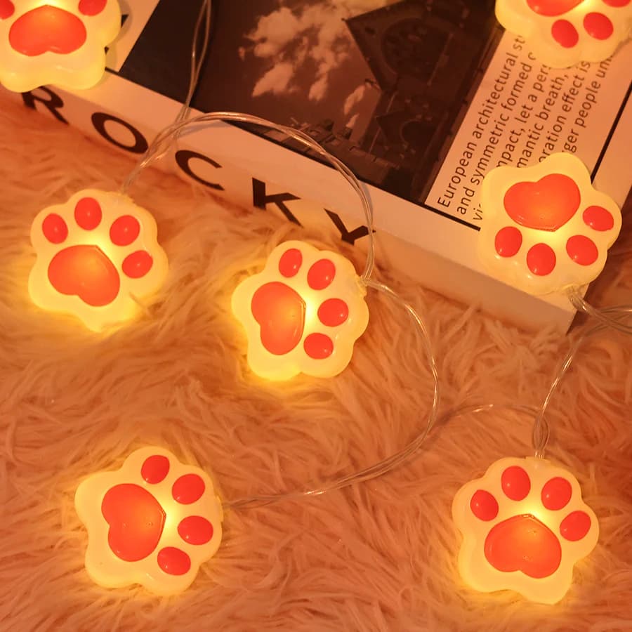 Luci LED a Forma di Zampa di Gatto per Campeggio, Luci Colorate Lampeggianti per Feste di Compleanno dei Bambini, Decorazioni per Tende da Esterno