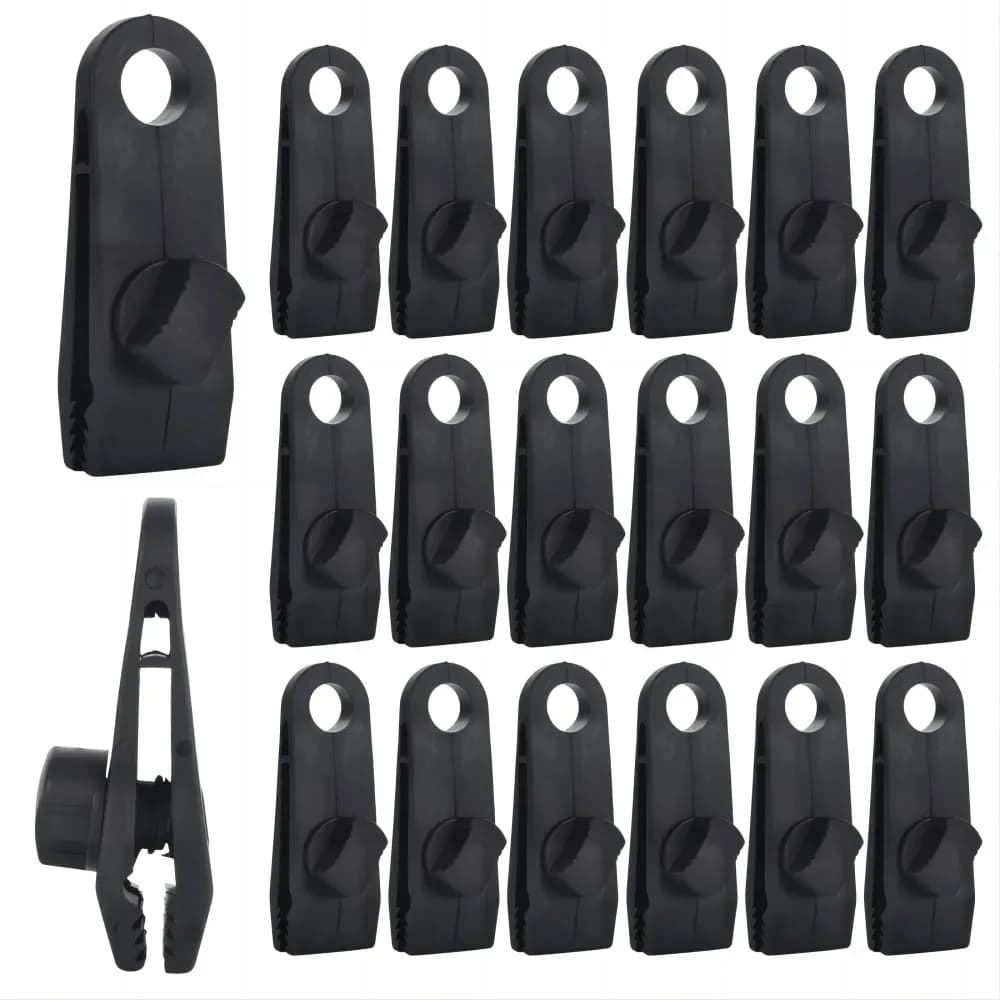 20 Pezzi Clip per Tende Resistenti, Morsetti per Teloni con Chiusura di Sicurezza, per Tende da Campeggio, Coperture per Auto e Piscine