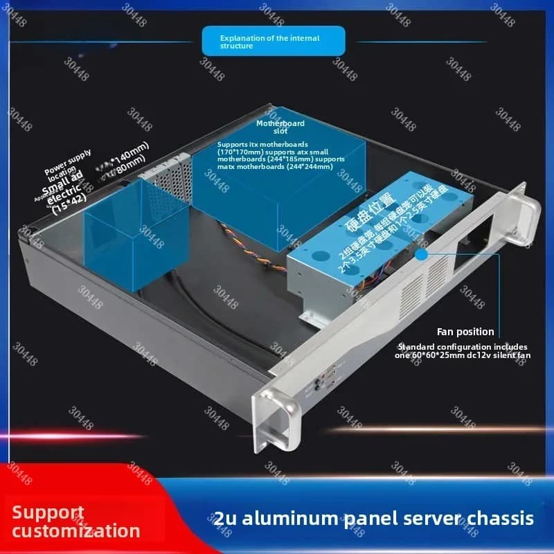 Telaio per server con montaggio su rack 2U Custodia industriale da 19 pollici 6 alloggiamenti HDD Supporto PSU ATX standard per monitor NVR di sicurezza per archiviazione NAS
