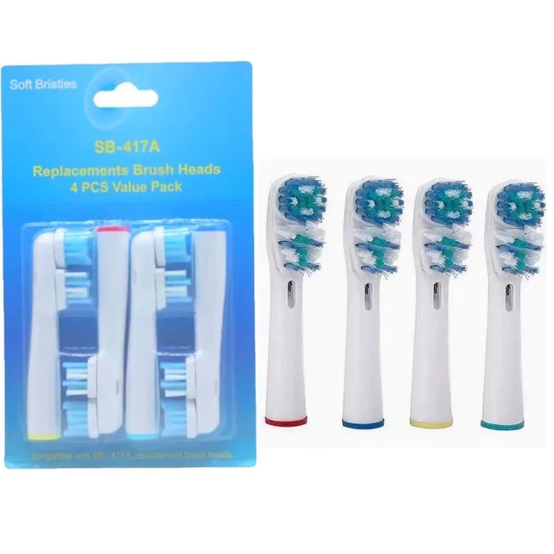 Testina di ricambio morbida per spazzolino compatibile con Oral B Pro, per spazzolini elettrici 1000, 8000, 9000, SB-417A, testina doppia.