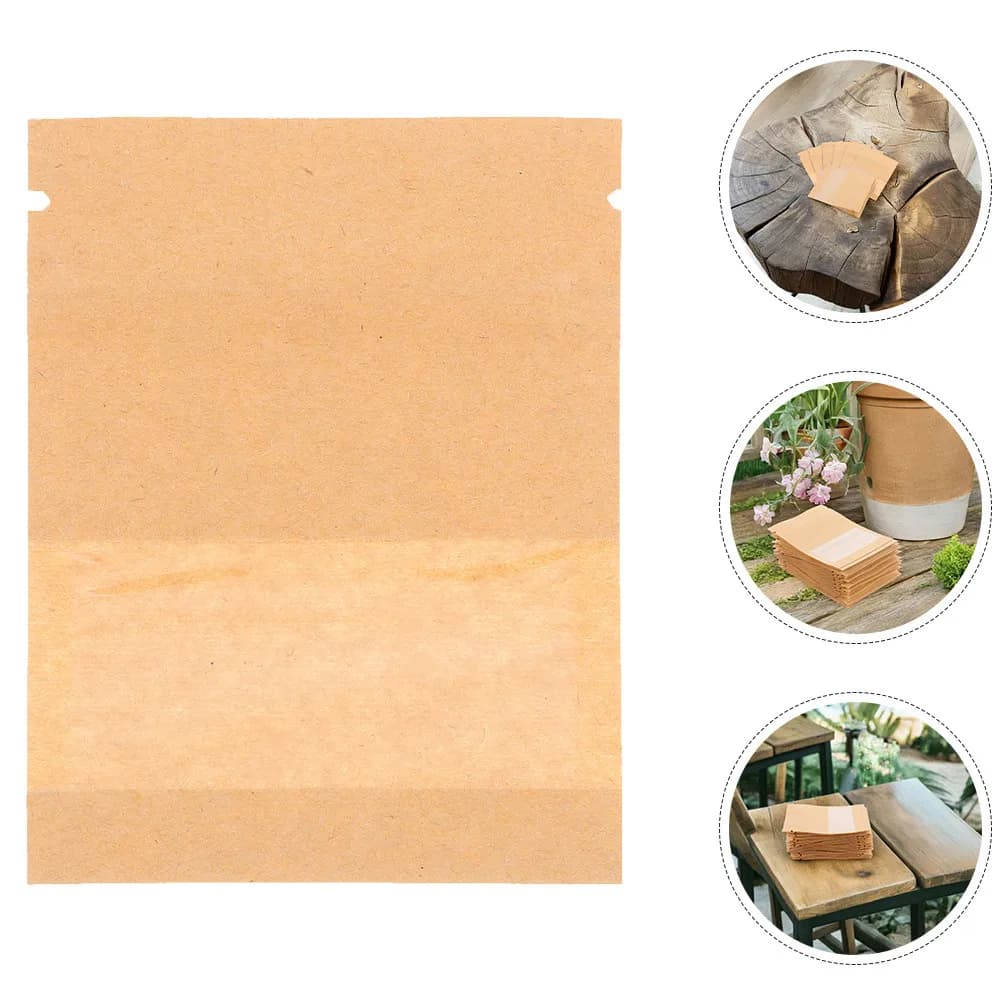 100 Buste di Carta per Semi con Finestra Trasparente, Piccole Tasche Sigillabili in Kraft per Organizzare e Conservare Semi di Fiori e Verdure