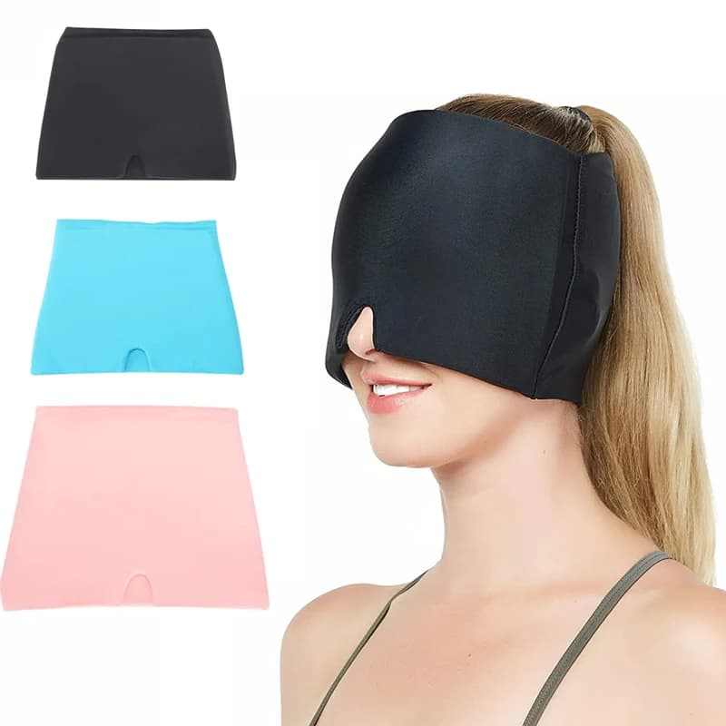 Maschera Gel Fredda per Emicrania, Cappello Compressivo per Alleviare il Mal di Testa, Maschera Viso per Dormire, Strumento per Sinusite e Stress