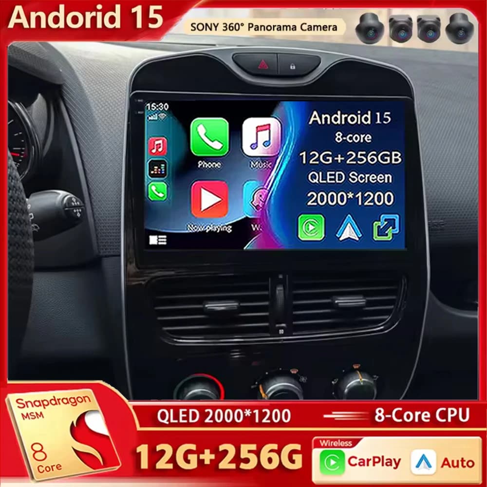 GPS AI Voce CarPlay Stereo Android 15 Per Renault Clio 4 BH98 KH98 2016-2019 2K QLED Android Auto Radio Lettore Video Multimediale