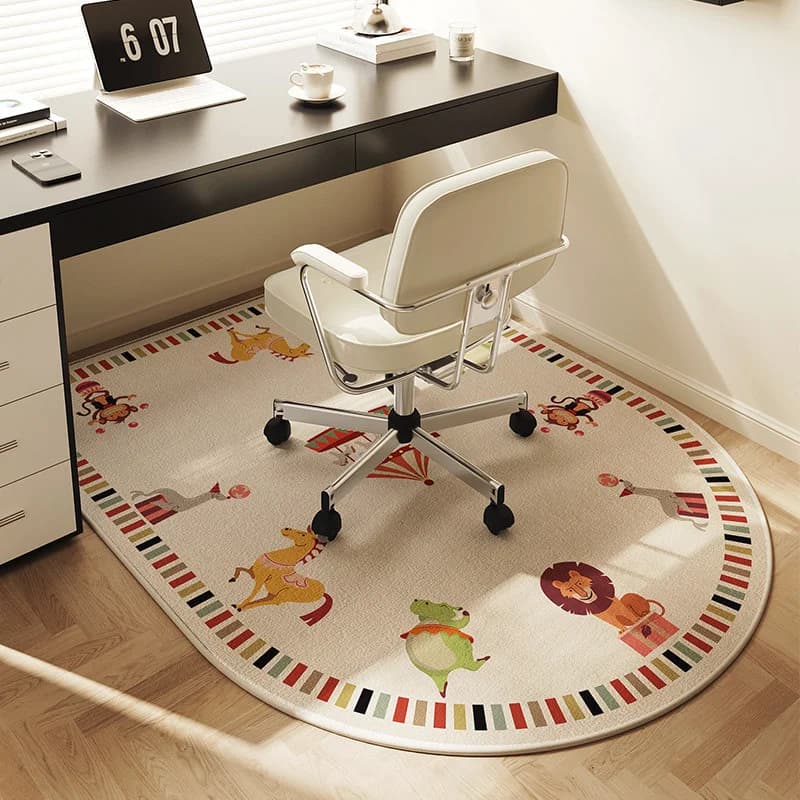 VIKAMA Cuscino per sedia a forma di arco con cartoni animati, tappeto per la cameretta dei bambini, resistente allo sporco, facile da pulire, cuscino da pavimento per sala studio e giochi, decorazione per la casa