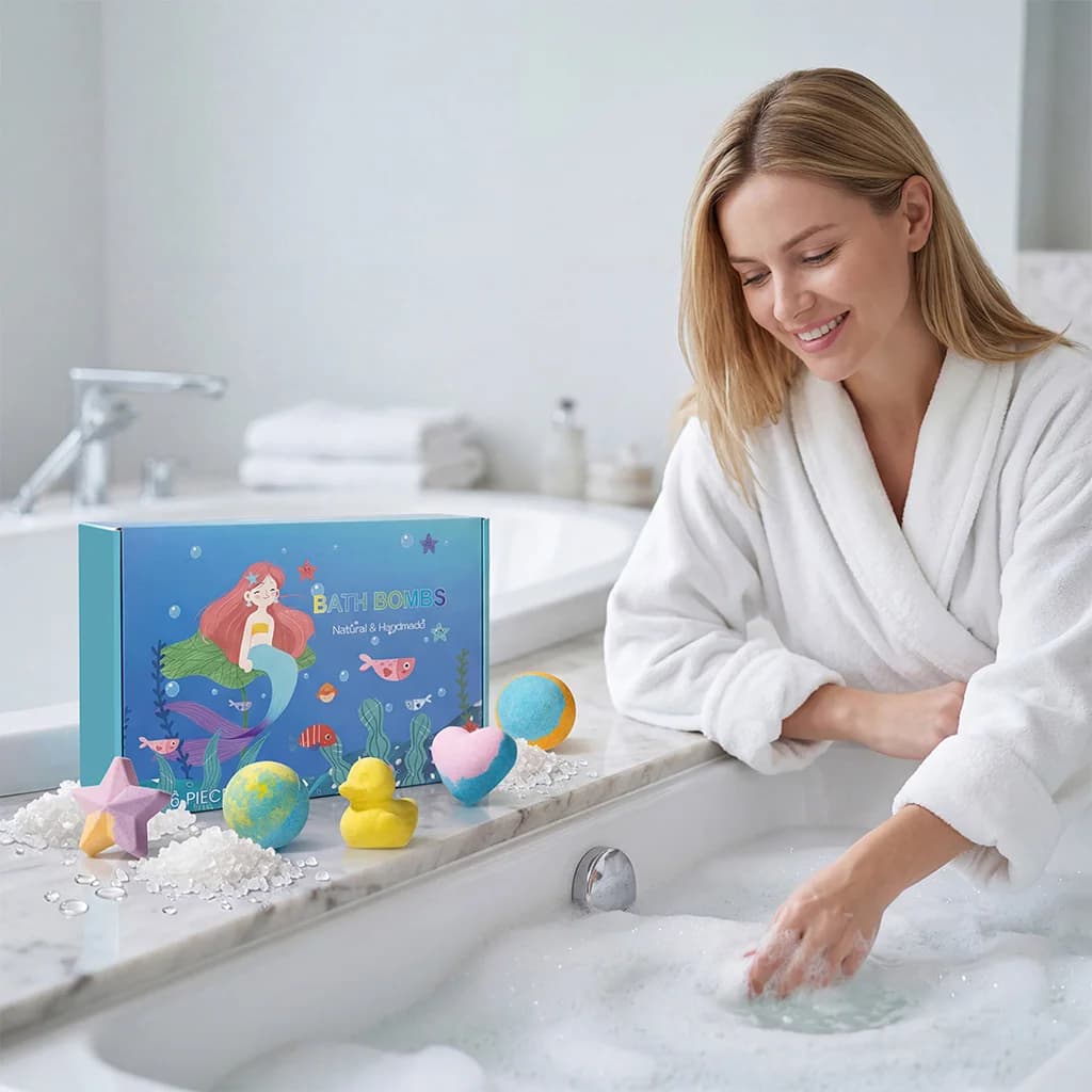 Bombe da Bagno con Sorpresa all'Interno, Set Regalo di Palline di Sale da Bagno, Cura della Pelle, Idratanti, Pulizia Profonda, Divertimento in Vasca, Regalo Rilassante