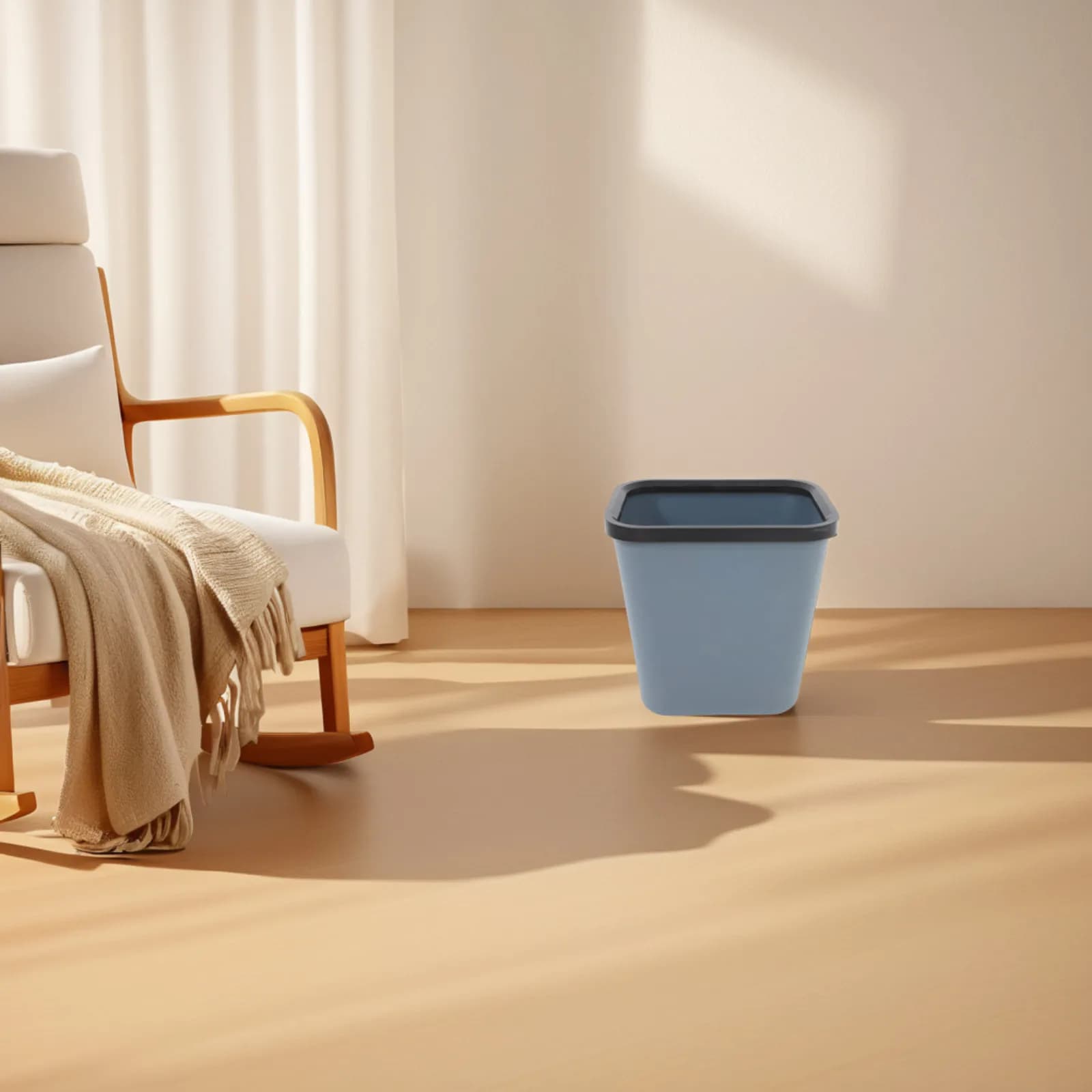 Cestino per Rifiuti in Plastica Ignifuga, Contenitore Quadrato Rinforzato per Casa, Ufficio, Hotel, Camera da Letto, Bagno, Cucina