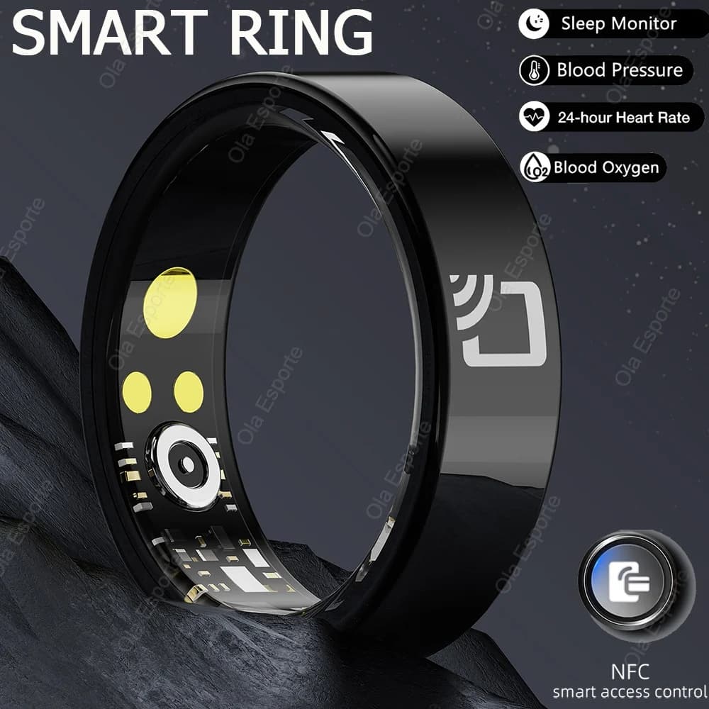 New 2025 Ceramic Fashion Smart Ring Man Woman NFC Access Control IP68 Waterproof Heart Rate Blood Oxygen Sleep Monitor Smartring