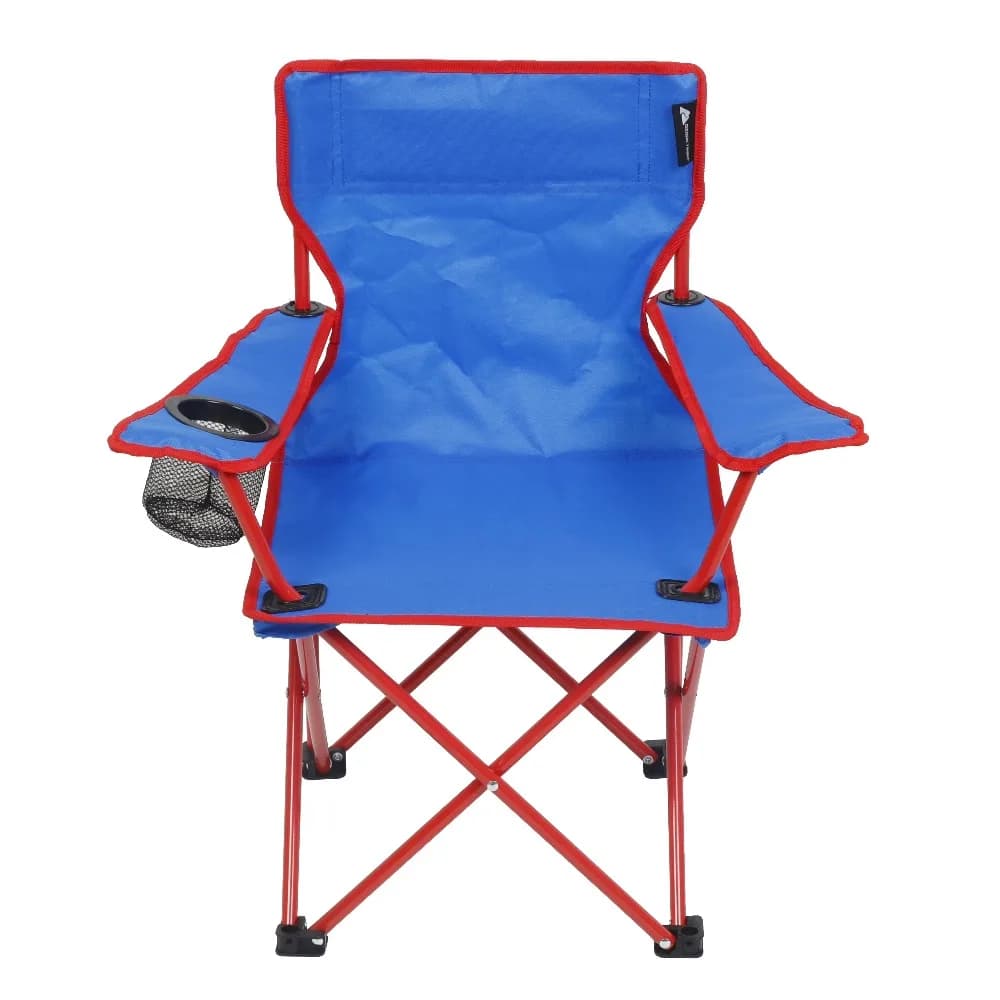 Portable Kids Folding Camping Chair with Cup Holder Outdoor Picnic Beach Seat for Children Blue