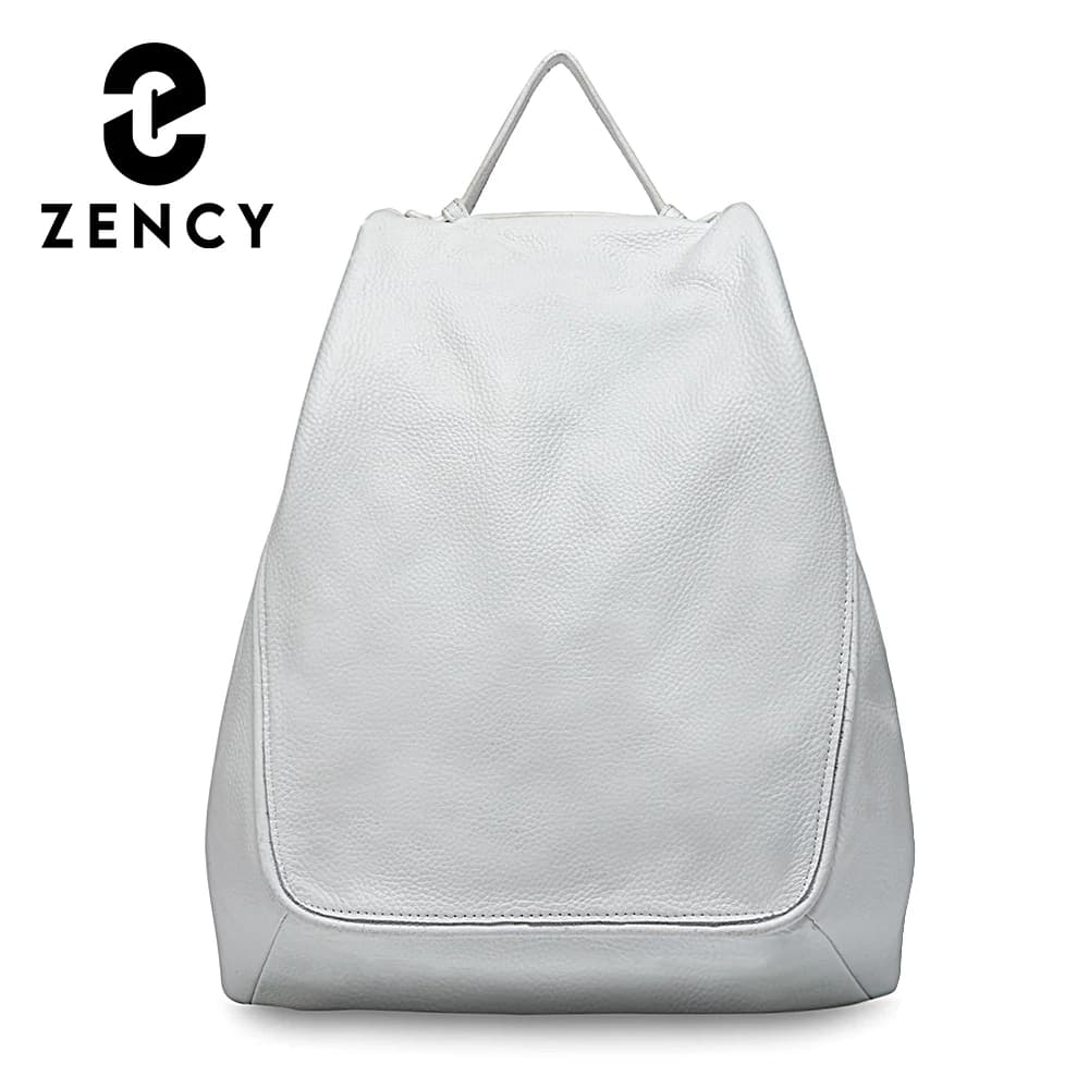 Zency 100% Genuine Leather Anti-theft Backpack Large Capacity Bag for commuters Simple backpack for women with shoulder strap