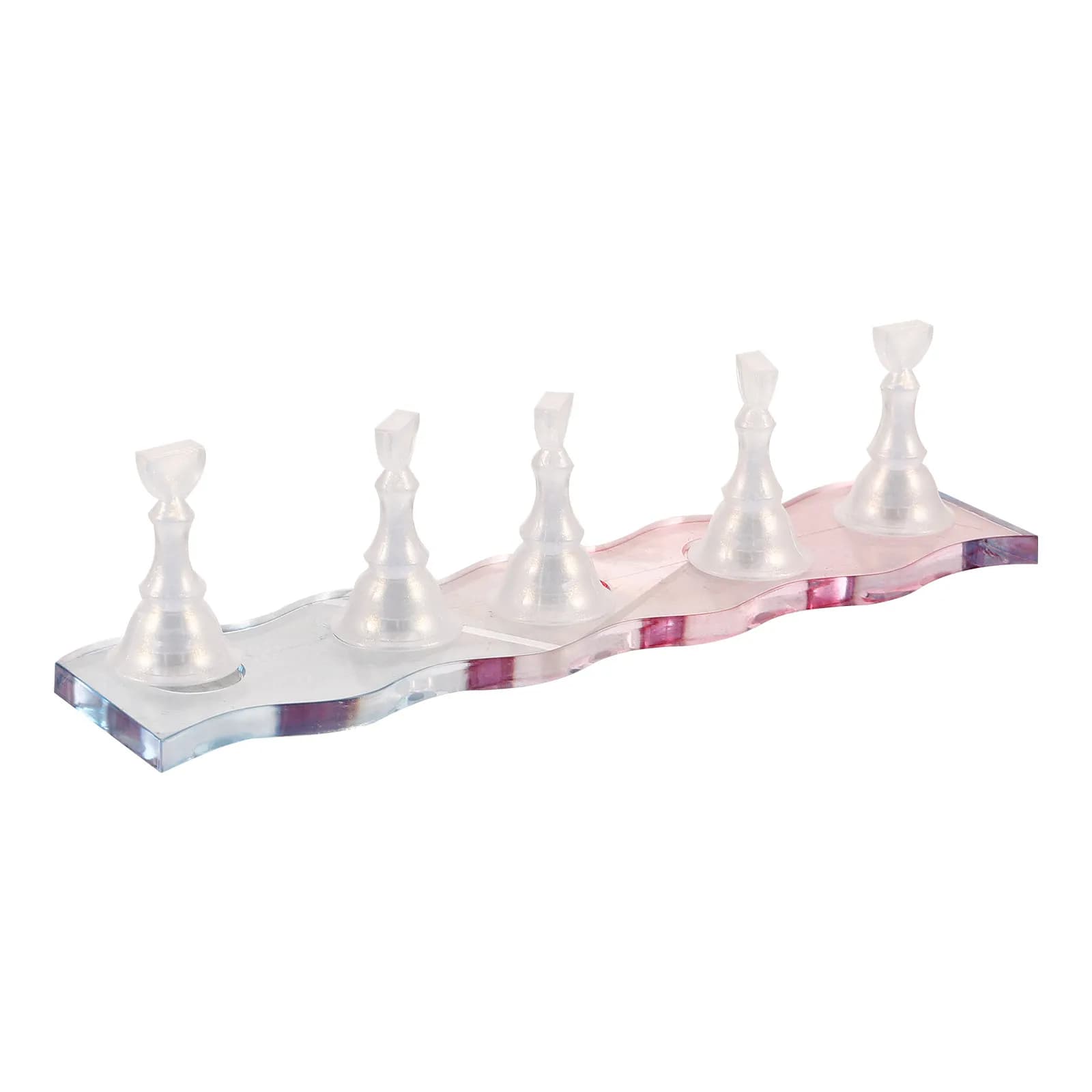 Set di Espositori per Unghie con Pezzi degli Scacchi Perlescenti per Pratica e Base per Manicure