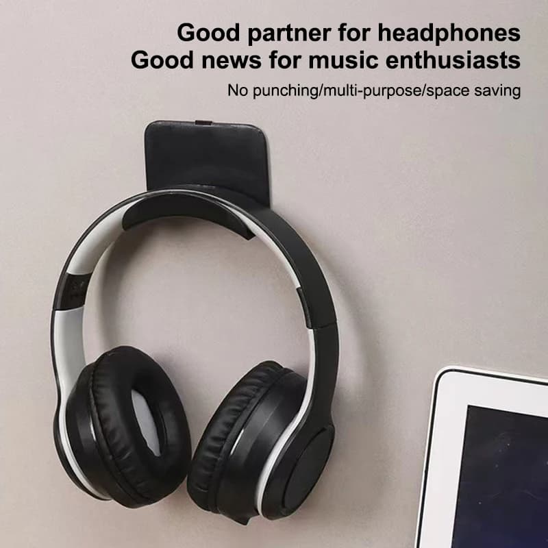 Universal Under Desk Mount Bracket for Gaming Headsets, Adhesive Plastic Headphone Wall Hanger