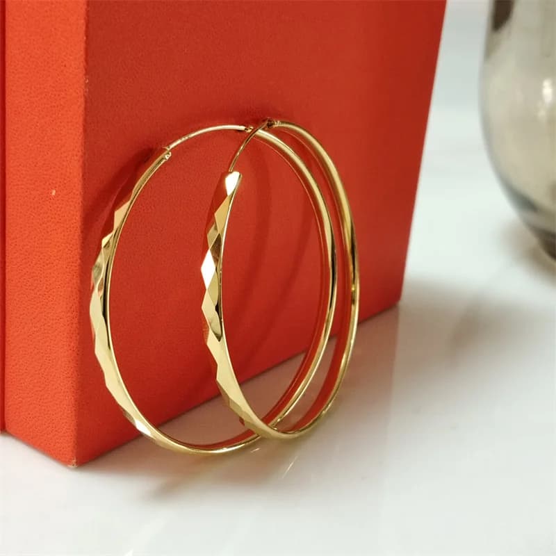 SOMILIA - 925 Sterling Silver Hoop Earrings For Women 18K Gold Plated Jewelry Dazzling Women's Hoops Earrings Christmas Gifts CC